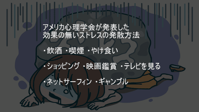 アメリカ心理学会が発表した効果の無いストレスの発散方法 